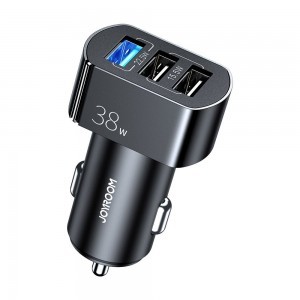 Joyroom autós töltő Quick Charge 3.0 4,5A 38W 3x USB fekete (C-A19)