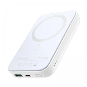 Joyroom power bank 10000mAh 20W vezeték nélküli Qi töltővel 15W iPhone MagSafe kompatibilis fehér