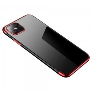 Samsung Galaxy A32 5G Clear Color Electroplating TPU gél tok piros