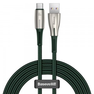 Baseus Water Drop USB - USB Type-C 66W (11 V / 6 A) Huawei SuperCharge SCP 2m zöld (CATSD-N06)