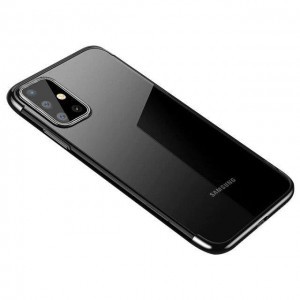 Samsung Galaxy A32 4G Clear Color Electroplating TPU gél tok fekete