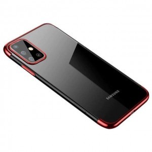 Samsung Galaxy A32 4G Clear Color Electroplating TPU gél tok piros