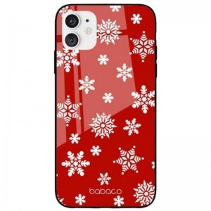iPhone 12 Mini Babaco Winter Glass tok piros