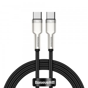 Baseus Cafule Metal Data USB Type C - USB Type C kábel 100 W (20 V / 5 A) 1 m fekete