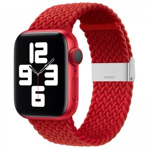 Apple Watch 7/6 / SE / 5/4/3/2 (45mm / 44mm / 42mm) Fabric szövet óraszíj piros
