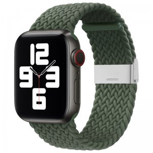 Apple Watch 7/6 / SE / 5/4/3/2 (45mm / 44mm / 42mm) Fabric szövet óraszíj zöld