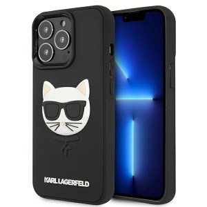 iPhone 13 Pro 6.1'' Karl Lagerfeld KLHCP13LCH3DBK 3D Rubber Choupette tok fekete