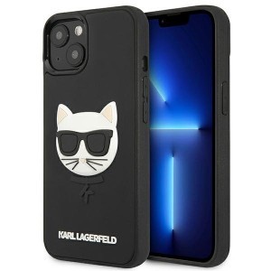 iPhone 13 Mini 5.4'' Karl Lagerfeld KLHCP13SCH3DBK 3D Rubber Choupette tok fekete