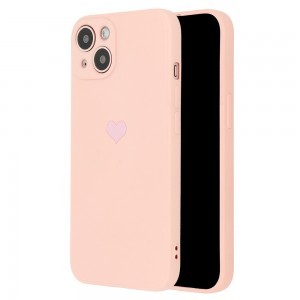 iPhone 13 Mini Vennus szilikon tok szív mintával rózsaszín