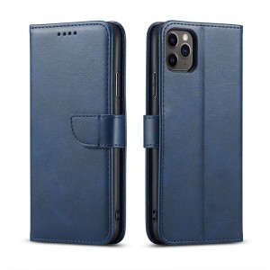 Samsung Galaxy A13 4G mágneses PU bőr fliptok kártyatartóval kék Alphajack