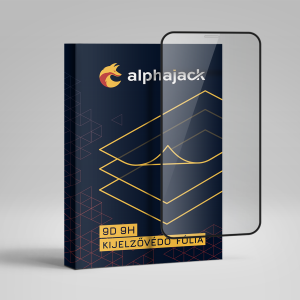 iPhone 12 / 12 Pro 9D 9H üvegfólia fekete kerettel Alphajack