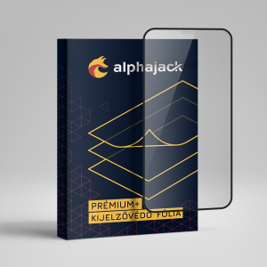 iPhone 13 / 13 Pro/14 9H Prémium+ üvegfólia fekete kerettel Alphajack 
