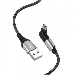 XO NB176 USB - Lightning kábel 2.4A 1.2m mozgatható csatlakozóval fekete