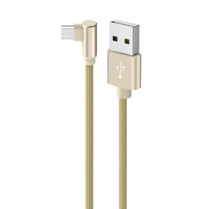 Borofone BX26 Express USB - Micro USB kábel döntött fejjel 2.4A 1m arany