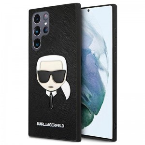 Samsung Galaxy S22 Ultra Karl Lagerfeld Saffiano Head tok fekete (KLHCS22LSAKHBK)