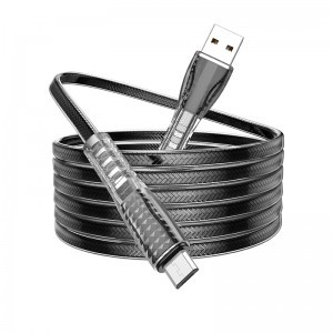 Borofone Clear Shadow Jelly USB - micro USB kábel BU31 2.4A 1m fekete