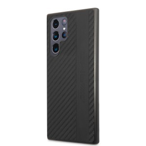 Samsung Galaxy S22 Ultra AMG Carbon hatású PU tok fekete (AMHCS22LBLSCA)