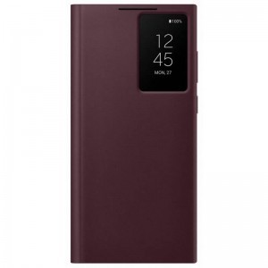 Samsung S22 Ultra Samsung EF-ZS908CEEGEE Smart Clear View gyári fliptok burgundy