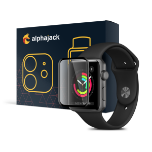 Apple Watch 7 (41mm) 1db Prémum kijelzővédő üvegfólia fekete kerettel Alphajack