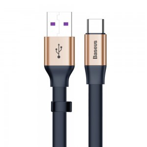 Baseus Simple HW Gyorstöltésre alkalmas adatkábel USB - USB Type-C 5A 40W 23cm arany (CATMBJ-BV3)