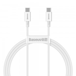 Baseus Superior USB Type-C - USB Type-C kábel Quick Charge / Power Delivery / FCP 100W 5A 20V 1m fehér (CATYS-B02)
