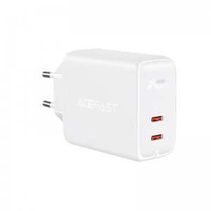 Acefast A9 fali töltő 2x USB Type C 40W PPS PD QC 3.0 AFC FCP fehér
