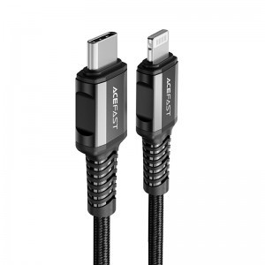 Acefast C1-01 MFI USB Type C - Lightning kábel 1.2m 30W 3A fekete