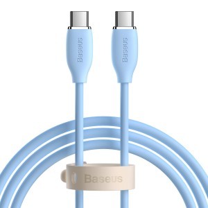 Baseus Jelly USB Type-C - USB Type-C kábel 100W 120cm  kék (CAGD030003)