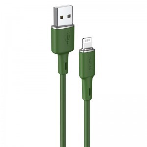 Acefast C2-02 MFI USB - Lightning kábel 1,2 m 2,4 A olivazöld