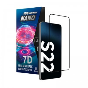 Samsung Galaxy S22 Crong 7D Nano rugalmas üveg hibrid képernyővédő 9H