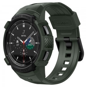 Samsung Galaxy Watch 4 Classic 46mm Spigen Rugged Armor Pro szíj és tok Military Green