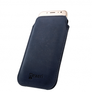 Samsung Galaxy A70/ A71/ A12/ A20s/ M51/ Note 9/ Note 10+ Nexeri Leather Pocket bőr tok XXL+ sötétkék