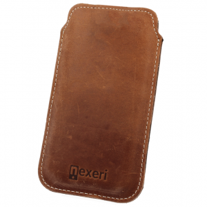 iPhone 13/13 Pro / 12/12 Pro Nexeri Leather Pocket bőr tok XL barna