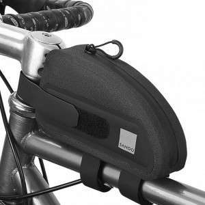 Vázra szerelhető vízálló biciklitáska / kerékpártáska cipzárral 1L fekete (SAHOO 122032) 