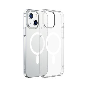 iPhone 13 Baseus Crystal Magnetic MagSafe kemény tok átlátszó + kijelzővédő üvegfólia(ARJT000002)
