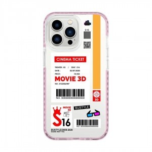 iPhone 13 átlátszó TPU tok Cinema Ticket mintával Alphajack