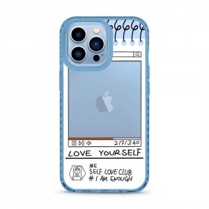 iPhone 13 átlátszó TPU tok Love Yourself mintával Alphajack
