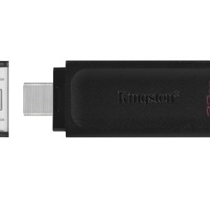 Kingston 64Gb, USB Type-C Pendrive DT70 Fekete
