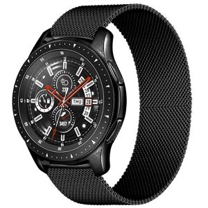 Samsung Galaxy Watch 20mm milánói fém óraszíj fekete színű Alphajack