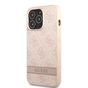 iPhone 13 Pro Guess PU 4G Stripe tok rózsaszín (GUHCP13LP4SNP)
