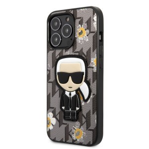 iPhone 13 Pro Karl Lagerfeld Ikonik Flower tok szürke (KLHCP13LPMNFIK1)