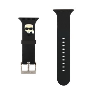 Apple Watch 4/5/6/7/8/SE (38/40/41mm) Karl Lagerfeld Karl Head óraszíj fekete (KLAWMOKHK)
