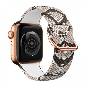 Apple Watch 38/40/41mm szilikon óraszíj kígyómintás barna Alphajack