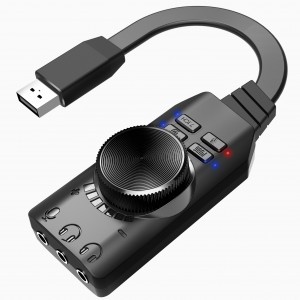 HGS3 külső USB 7.1 hangkártya dupla 3.5mm fejhallgató kimenettel