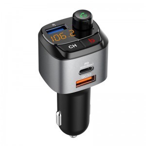 HG szivargyújtós autós töltő 1x USB, 1x USB QC3.0, 1x USB Type-C PD18W Bluetooth FM Transmitter (C68)