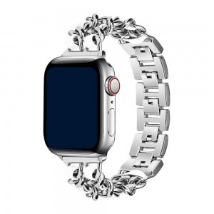 Apple Watch 4/5/6/7/8/SE (38/40/41mm) fém karkötő óraszíj ezüst-fehér színű