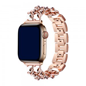 Apple Watch 4/5/6/7/8/SE (38/40/41mm) fém karkötő óraszíj rose-fehér színű