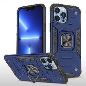 iPhone 14 Ring Armor Case Kickstand tok kihajtható mágneses támasszal kék Alphajack