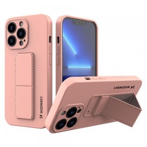 iPhone 13 Pro Wozinsky Kickstand flexibilis szilikon tok rózsaszín