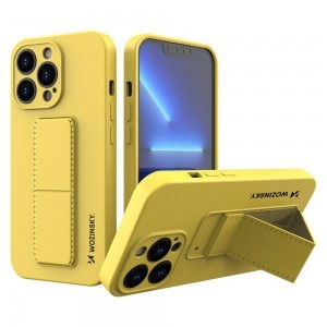 iPhone 13 Pro Wozinsky Kickstand flexibilis szilikon tok sárga